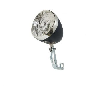 Faro bicicleta retro color negro