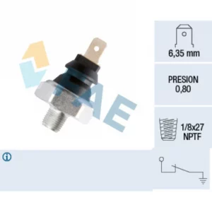 Bellota presión aceite MINI Clubman 1970 Rosca 1/8x27 conica presión 0,80, equivalente BOSCH 0344101059